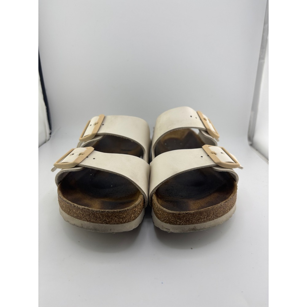 Birkenstock Arizona Cream Off White Two Strap Buckle Slide Sandals Womens 38 - Picture 5 of 8